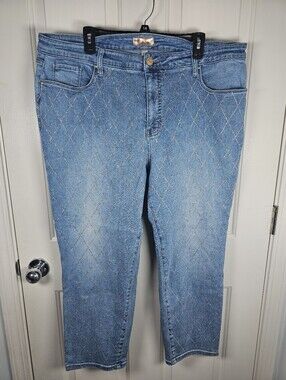KUT from the Kloth Rhinestone Straight Leg Jeans Plus Size 20W